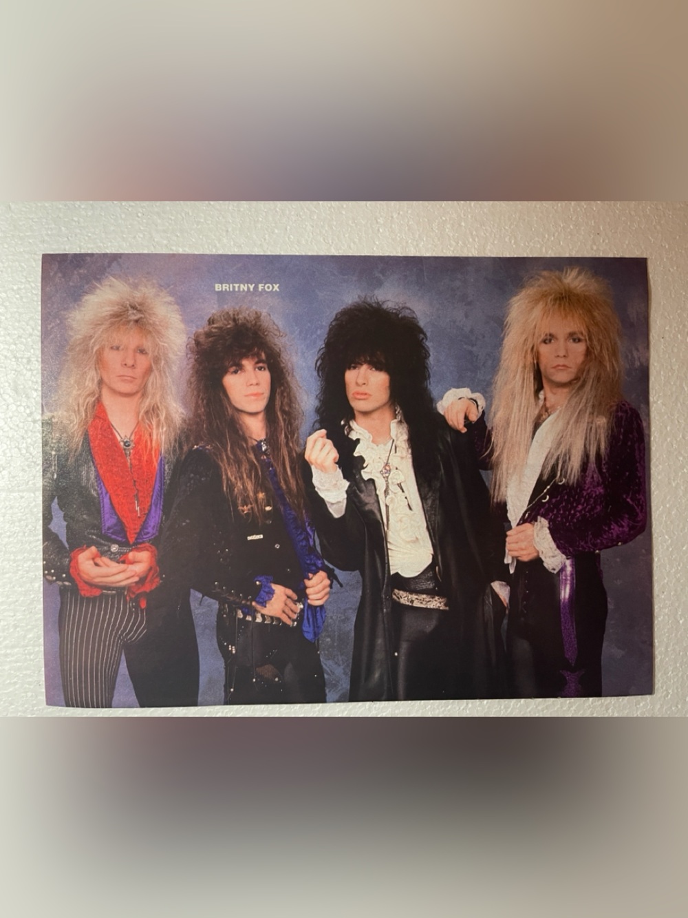 Vintage Britny Fox Rock Band Pinup in Purple and Black